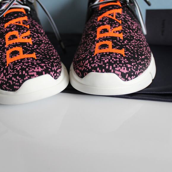 Prada Logo Speckled Lace Up Sneakers - Picture 5 of 15